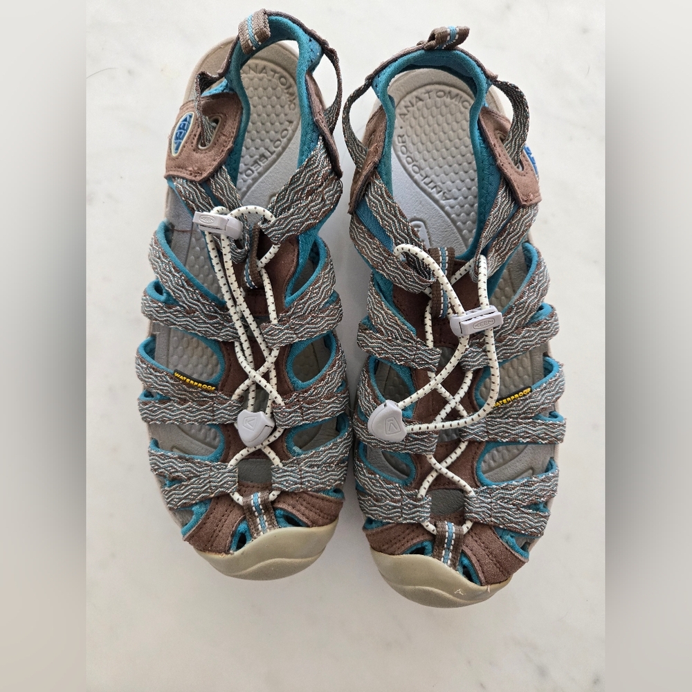 Women’s Outdoor Sport Sandals in Teal and Brown